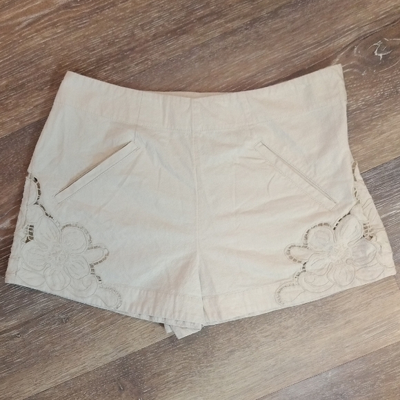 Free People Pants - Free People Cream High Waist Textured Shorts